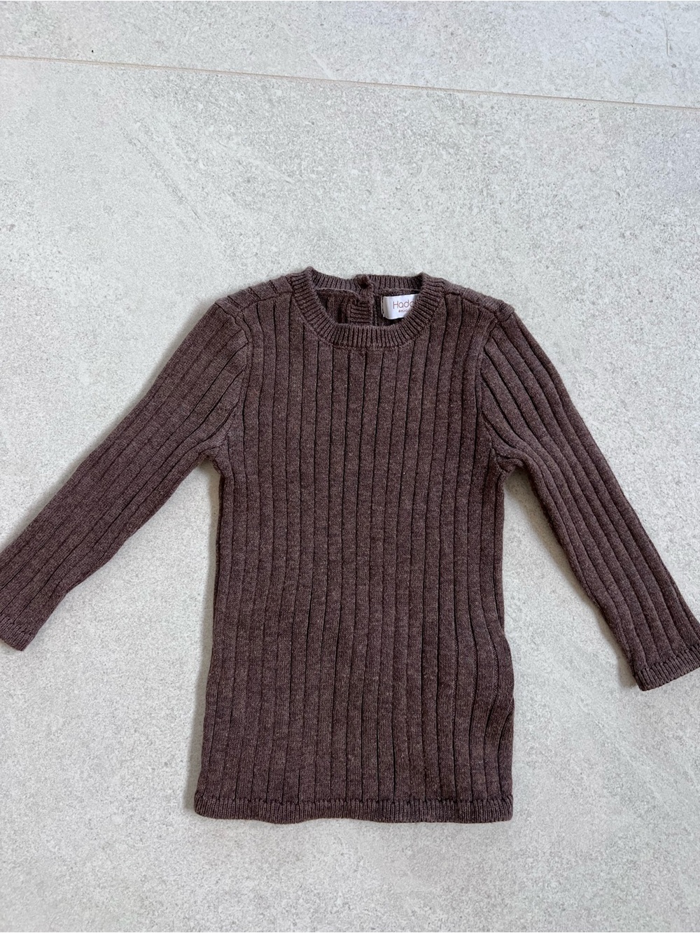 Hadas baby Ribbed Dark Brown Crewneck Sweater